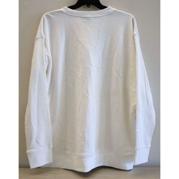 adidas Originals Women's Plus Sz 3XL White Trefoil Graphic Crewneck Sweatshirt - Picture 4 of 8